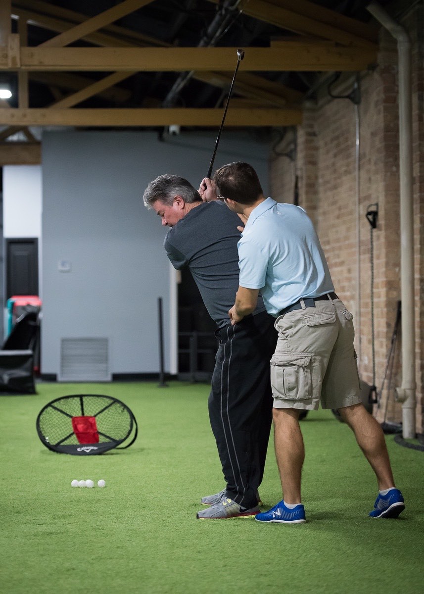 Rotation and swing mechanics coaching for a recreational golfer